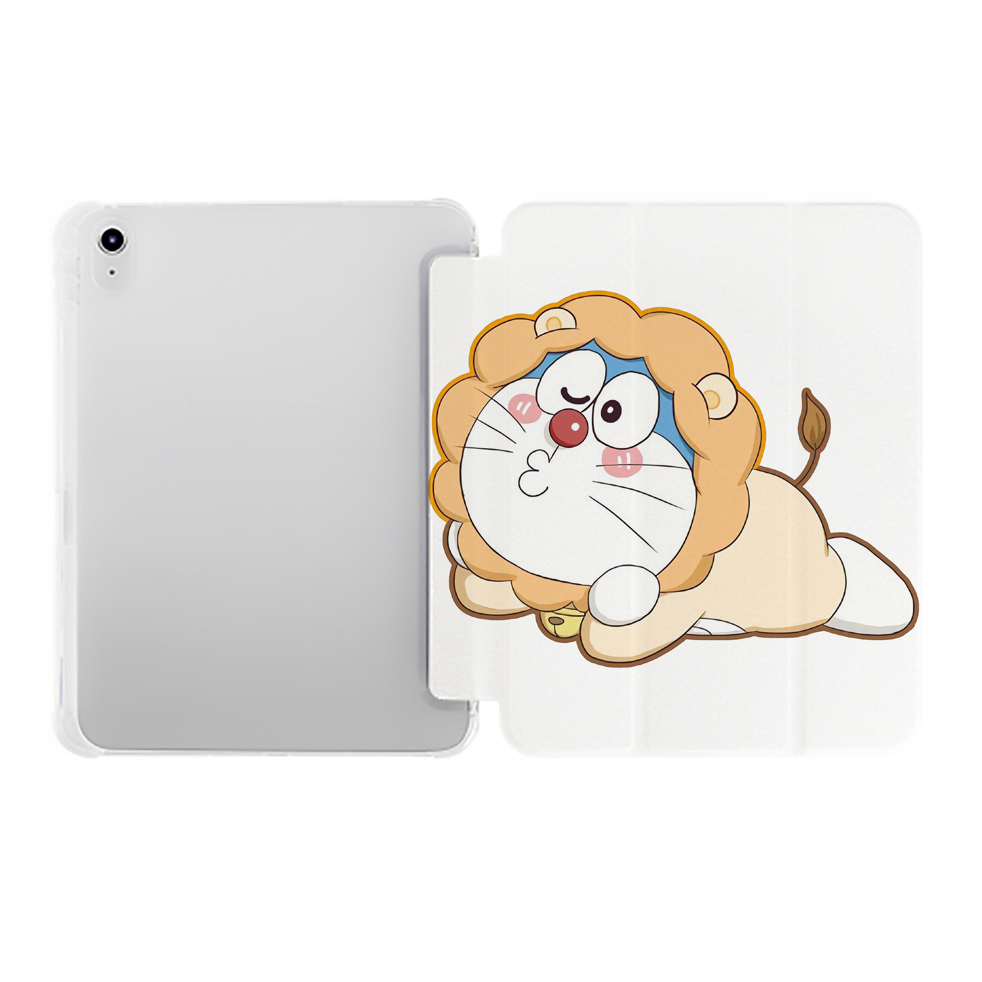 （画像用） ドラえもん Doraemon IPad ケース ペン収納付き 三つ折りスタンド PUレザー×シリコン 対応機種9.5/10.5/10.9インチ